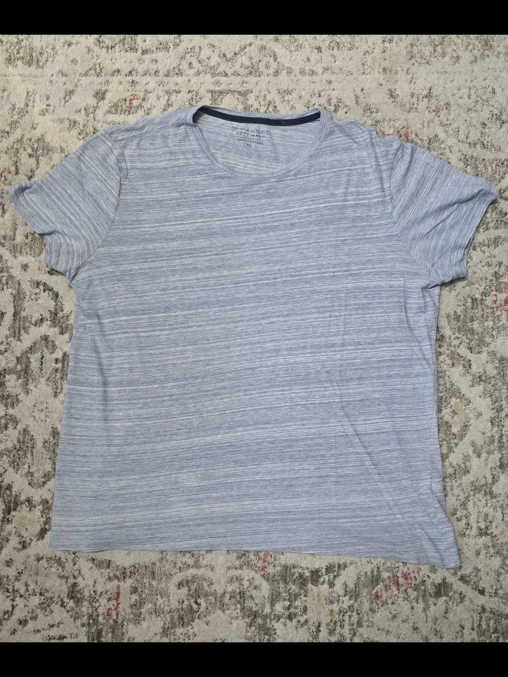 Banana Republic Soft Wash Light Blue Striped T-Shirt size L